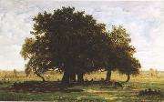 Theodore Rousseau Oak Trees near Apremont (mk09) oil painting on canvas